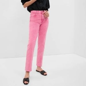 Gap high rise cheeky jean with washwell, hot pink, size 31 S, NWOT